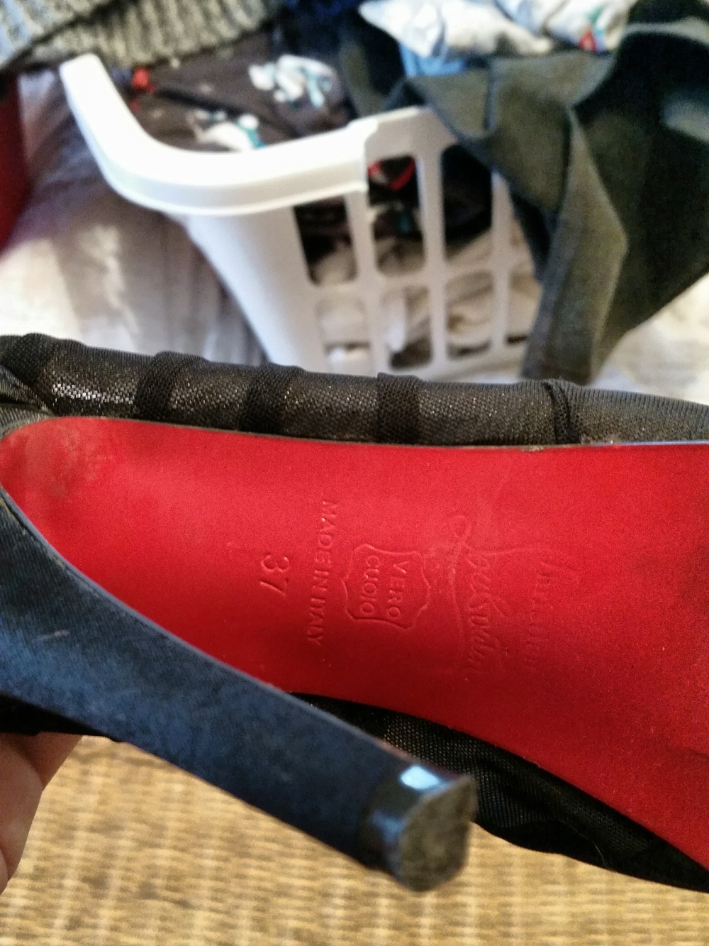 Christian Louboutin Black Mesh Peep-Toe Flat Shoe - Picture 4 of 8